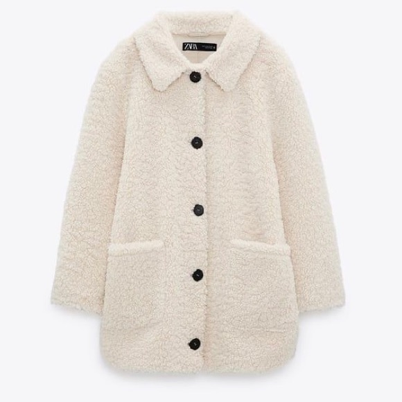 ☀️NWT☀️ZARA Fleece Coat XS - Picture 3 of 11
